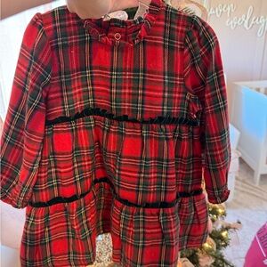 Mud pie 18m Red Plaid Long Sleeve Dress